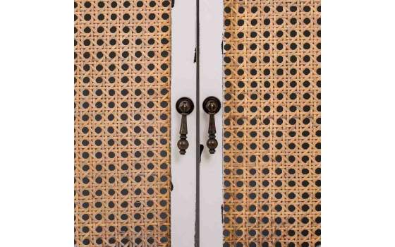 Comoda Blanca Rustica 3 Cajones 2 Puertas Serie Alika