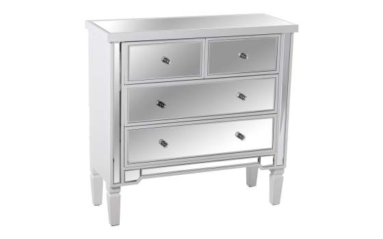 Comoda Blanca y Espejos 4 Cajones Serie Blarne