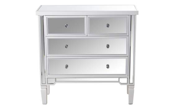 Comoda Blanca y Espejos 4 Cajones Serie Blarne