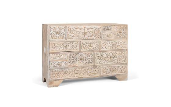 Comoda Blanco Decape 14 Cajones Talladas Decoradas Airoly