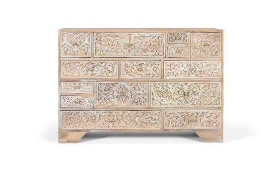 Comoda Blanco Decape 14 Cajones Talladas Decoradas Airoly