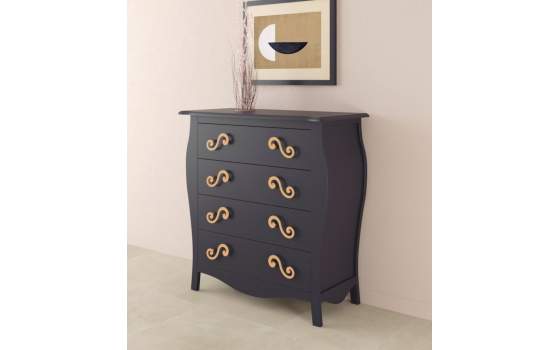 Comoda Clasica Actual Madera 4 Cajones Serie Medea