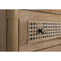 Comoda Clasica Tallada 3 Cajones Madera Teca y Rattan Amoest