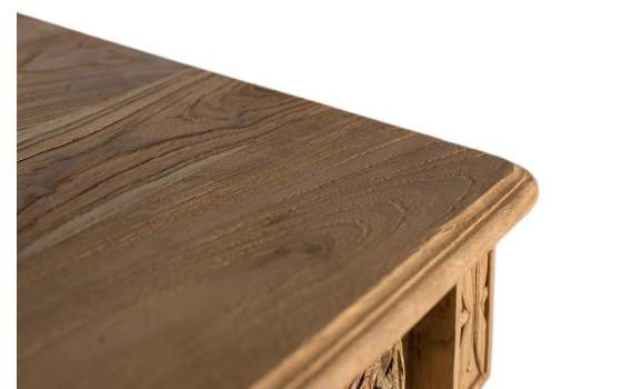 Comoda Clasica Tallada 3 Cajones Madera Teca y Rattan Amoest