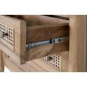 Comoda Clasica Tallada 3 Cajones Madera Teca y Rattan Amoest