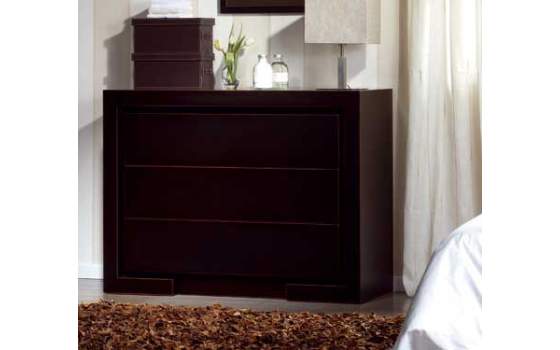 Comoda Colonial Actual 3 Cajones Madera Castaño Serie Arbeiza