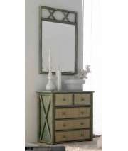 Comoda Cruz de Rattan 5 Cajones