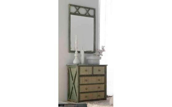 Comoda Cruz de Rattan 5 Cajones