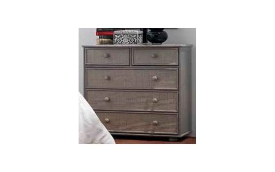 Comoda Dormitorio Rattan Mimbre 5 Cajones Serie Atains
