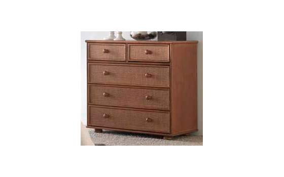 Comoda de Rattan 5 Cajones