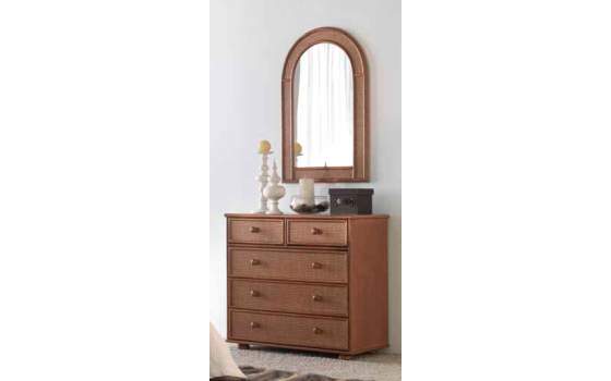 Comoda de Rattan 5 Cajones