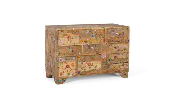 Comoda Domitorio Decorada con Flores 10 Cajones Arialest