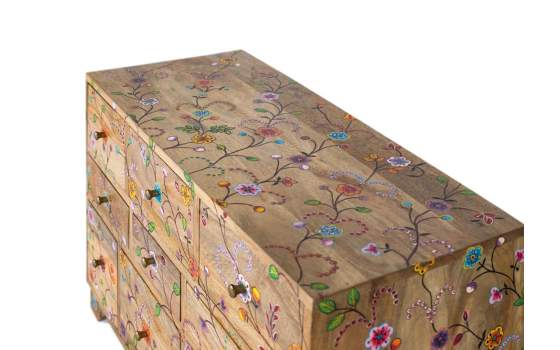 Comoda Domitorio Decorada con Flores 10 Cajones Arialest