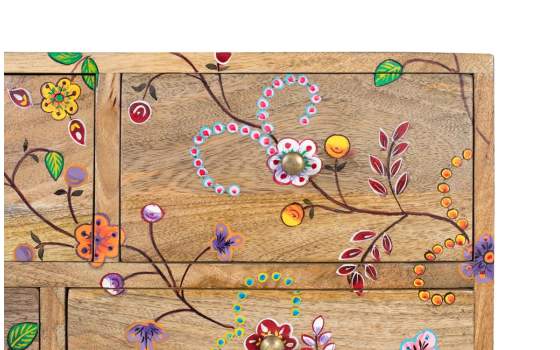 Comoda Domitorio Decorada con Flores 10 Cajones Arialest