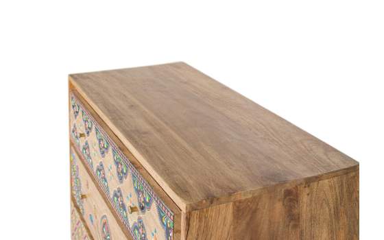 Comoda Domitorio Decorada en Colores 3 Cajones Serie Arialest