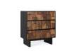 Comoda Dormitorio 3 Cajones Bicolor Negro Madera Mysore