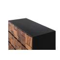 Comoda Dormitorio 3 Cajones Bicolor Negro Madera Mysore