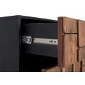 Comoda Dormitorio 3 Cajones Bicolor Negro Madera Mysore