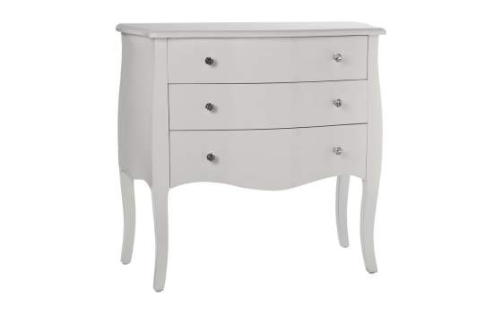 Comoda Dormitorio 3 Cajones Blanca Clasica Serie Acatts