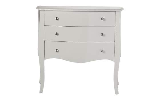 Comoda Dormitorio 3 Cajones Blanca Clasica Serie Acatts