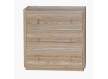 Comoda Dormitorio 3 Cajones Madera Fresno Natural Serie Nereide