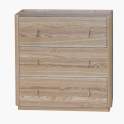 Comoda Dormitorio 3 Cajones Madera Fresno Natural Serie Nereide