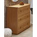 Comoda Dormitorio 3 Cajones Madera Fresno Natural Serie Nereide