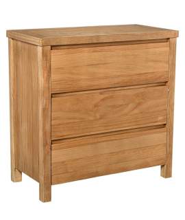 Comoda Dormitorio 3 Cajones Madera Pino Color Miel Arckel