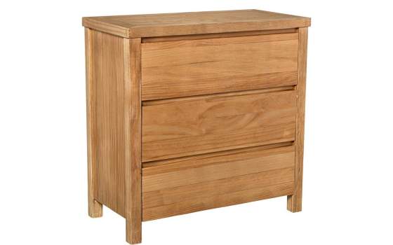 Comoda Dormitorio 3 Cajones Madera Pino Color Miel Arckel