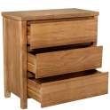Comoda Dormitorio 3 Cajones Madera Pino Color Miel Arckel