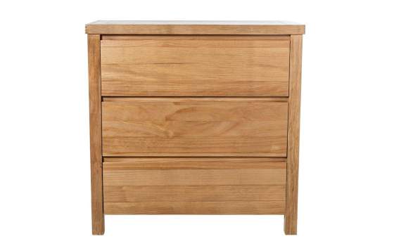 Comoda Dormitorio 3 Cajones Madera Pino Color Miel Arckel
