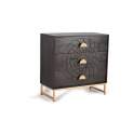 Comoda Dormitorio 3 Cajones Tallados Estilo Etnico Serie Aixis
