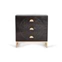 Comoda Dormitorio 3 Cajones Tallados Estilo Etnico Serie Aixis
