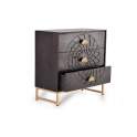 Comoda Dormitorio 3 Cajones Tallados Estilo Etnico Serie Aixis
