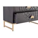 Comoda Dormitorio 3 Cajones Tallados Estilo Etnico Serie Aixis