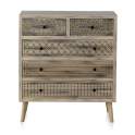 Comoda Dormitorio 5 Cajones Decorados Estilo Actual Alamos