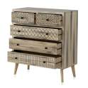 Comoda Dormitorio 5 Cajones Decorados Estilo Actual Alamos