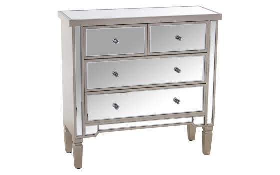 Comoda Dormitorio 4 Cajones Espejo Serie Abelyne