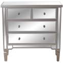 Comoda Dormitorio 4 Cajones Espejo Serie Abelyne