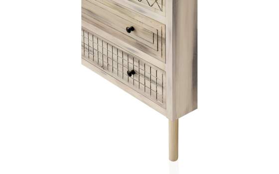 Comoda Dormitorio 5 Cajones Decorados Estilo Actual Alamos