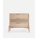 Comoda Dormitorio Actual 3 Cajones Madera Ratan Weurtz