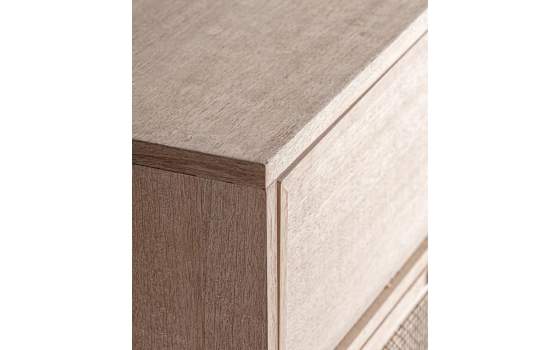 Comoda Dormitorio Actual 3 Cajones Madera Ratan Weurtz