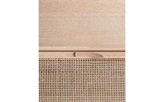 Comoda Dormitorio Actual 3 Cajones Madera Ratan Weurtz