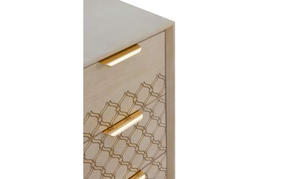 Comoda Dormitorio Actual 3 Cajones Roble Marfil Adresas