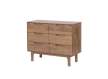 Comoda Dormitorio Actual 6 Cajones Color Nogal Claro Alort