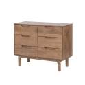 Comoda Dormitorio Actual 6 Cajones Color Nogal Claro Alort