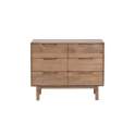 Comoda Dormitorio Actual 6 Cajones Color Nogal Claro Alort