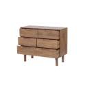 Comoda Dormitorio Actual 6 Cajones Color Nogal Claro Alort