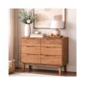 Comoda Dormitorio Actual 6 Cajones Color Nogal Claro Alort