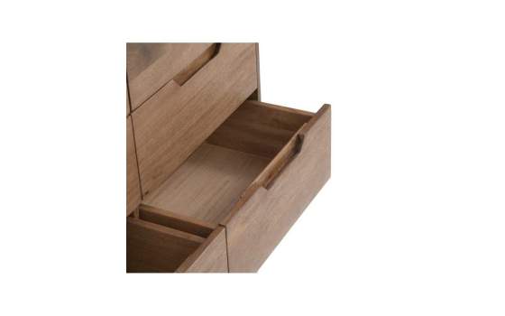 Comoda Dormitorio Actual 6 Cajones Color Nogal Claro Alort